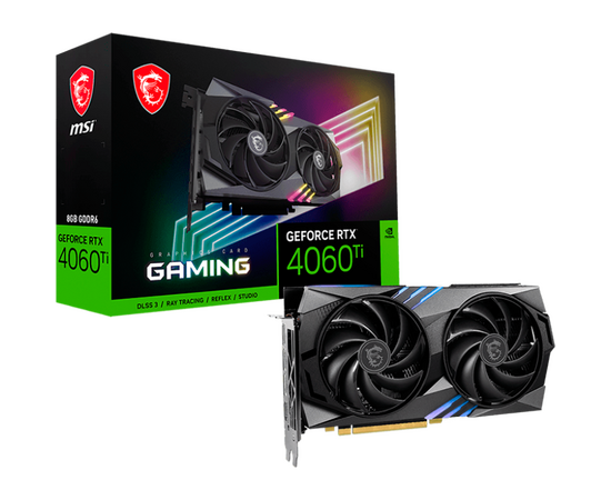  Видеокарта MSI Nvidia GeForce RTX 4060TI (RTX 4060 Ti Gaming 8G) 8192Mb 128 GDDR6 2550/18000 HDMIx1 DPx3 HDCP Ret 