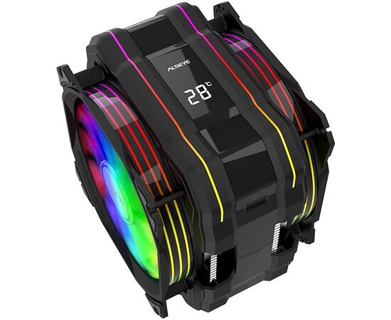  Вентилятор Alseye M120D PLUS/Universal, 200W, Heat pipe 6mm*6, 120mm FAN 700-1900rpm, 73.75CFM, 41.2dBA, 8 LED RTL 