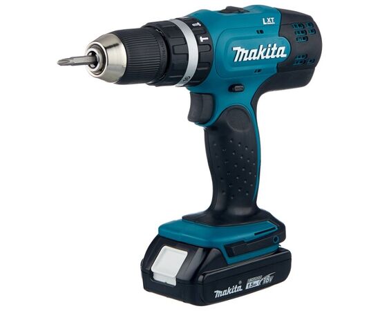  Дрель-шуруповерт ударная Makita DHP453SYE аккум. патрон:быстрозажимной (кейс в комплекте) 