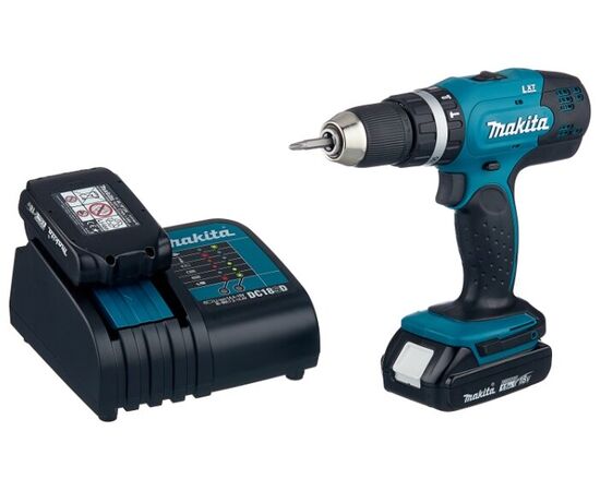  Дрель-шуруповерт ударная Makita DHP453SYE аккум. патрон:быстрозажимной (кейс в комплекте) 