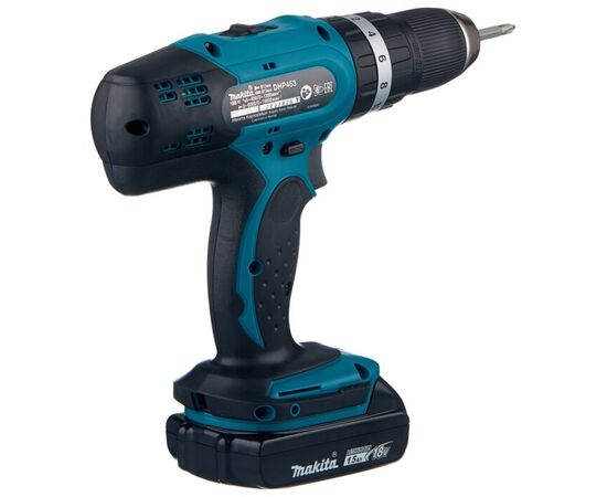  Дрель-шуруповерт ударная Makita DHP453SYE аккум. патрон:быстрозажимной (кейс в комплекте) 