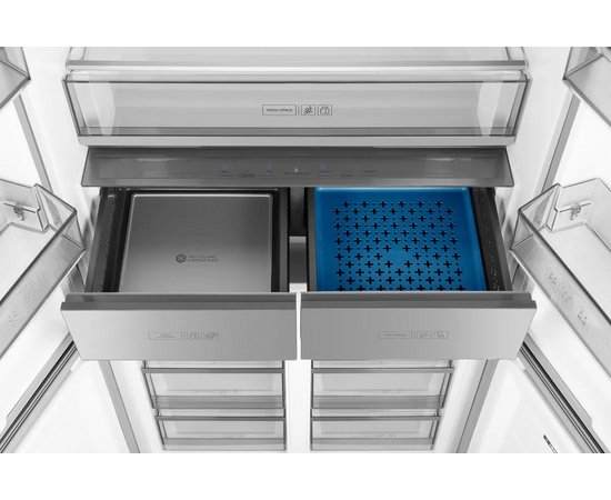  Холодильник Weissgauff WCD 590 NoFrost Inverter Premium Biofresh Blue Glass 