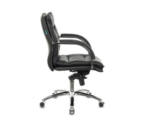  Кресло руководителя Бюрократ T-9927SL-LOW/Black низкая спинка черный кожа крестовина хром 
