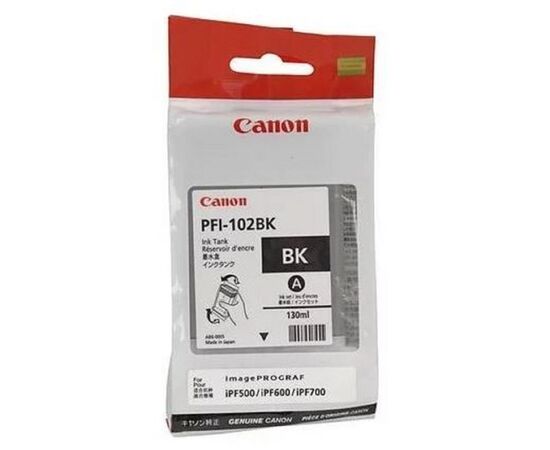  Картридж PFI-102BK Black для Canon imagePROGRAF iPF510, iPF605, iPF610, iPF650, iPF655, iPF710, iPF750, iPF755, iPF760 130мл (0895B001) 