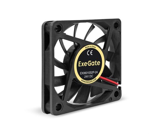  Вентилятор ExeGate EX06010S2P-24 EX295203RUS (60x60x10 мм, Sleeve bearing (подшипник скольжения), 2pin, 3000RPM, 24.1dBA) 