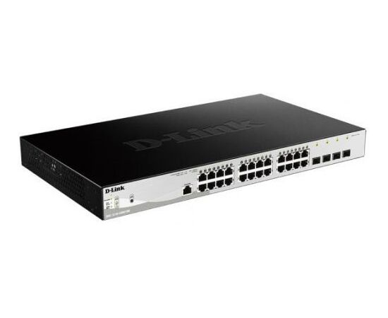  Коммутатор D-Link Proj DGS-1210-28MP/ME/B2A с 24 портами 10/100/1000Base-T и 4 портами 1000Base-X SFP 