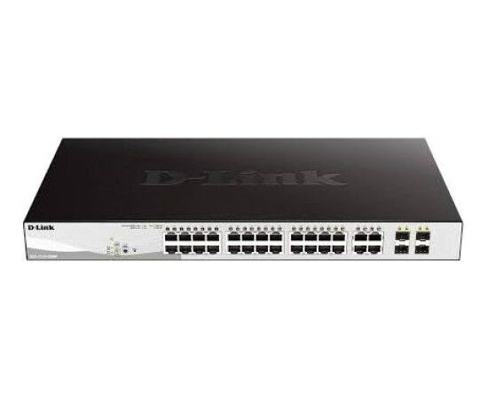  Коммутатор D-Link Proj DGS-1210-28MP/ME/B2A с 24 портами 10/100/1000Base-T и 4 портами 1000Base-X SFP 
