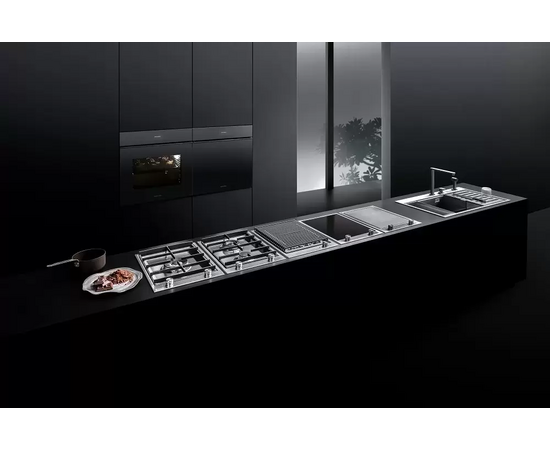  Варочная панель Barazza 1PBF3ID black glass ceramic/satin stainless steel 