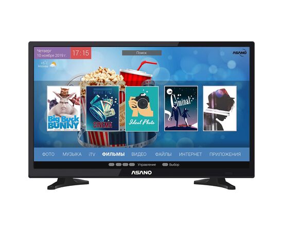  24" Телевизор ASANO 24LH7010T черный 1366x768, HD READY, 60 Гц, Wi-Fi, SMART TV, Android TV 
