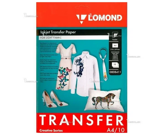 Термотрансфер Lomond 0808411 A4/140г/м2/10л/белый для струйной печати 