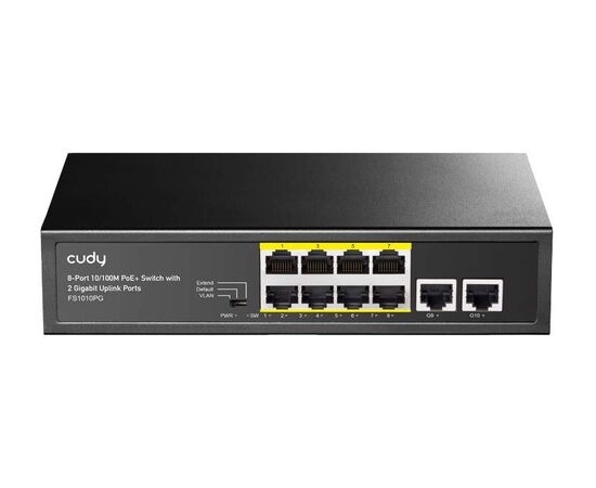  Коммутатор неуправляемый Cudy FS1010PG (L2) 8x100Мбит/с 2x1Гбит/с 8PoE+ 120W 