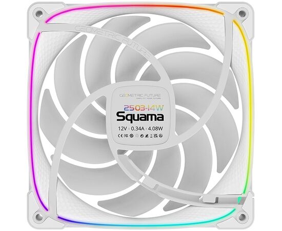  Комплект вентиляторов (3 шт.) Geometric Future Squama 2503W-14 Triple Pack (1F2503W314000) / 140mm, PWM, 2400 RPM, 91.15 CFM, 34.0 dBA, 5V ARGB, White 