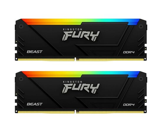  ОЗУ Kingston Fury Beast RGB KF432C16BB2AK2/64 DDR4 2x32GB 3200MHz RTL Gaming PC4-25600 CL16 DIMM 288-pin 1.35В dual rank с радиатором Ret 