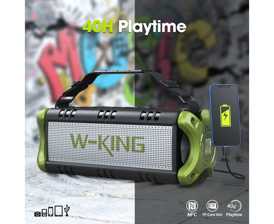  Портативная колонка W-King D8MIC (зеленый) 